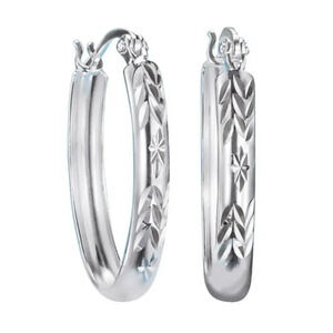 Sterling Silver Oval Hoop Earrings